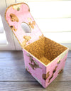 Chic Brico - Fabric Covered Tissue Box Holder, Kid's Room Decor, Pink and Brown Teddy Bears