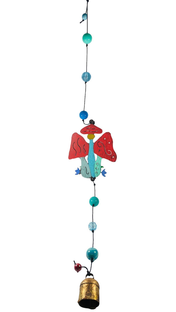 Whimsies - Mushroom wind chime hippie garden nana bell lawn porch