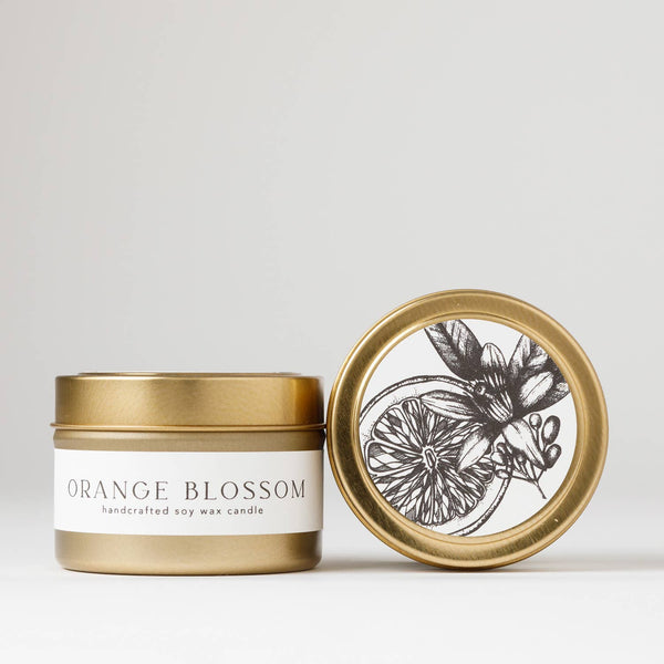Nectar Republic - Orange Blossom : Tin Soy Candle ( spring summer )