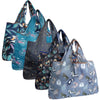 Wrapables.com - Wrapables Large Foldable Tote Nylon Reusable Grocery Bags, 5: Cats, Owls, Pink Animals