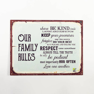 Forpost Trade Inc - Wall Plaque, Our Family Rules