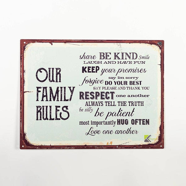 Forpost Trade Inc - Wall Plaque, Our Family Rules