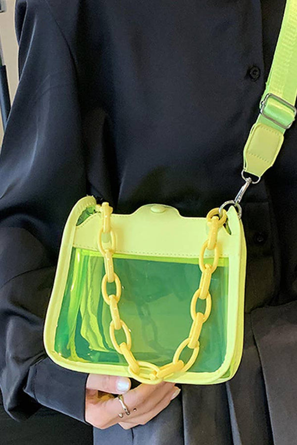 UNISHE - Closure Clear Chain Strap Shoulder Bag MOQ 3pcs ZK162