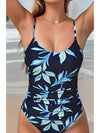 Wholesalesir - Printed One Piece Camisole Swimsuit: Blue, S