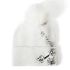 PEACH ACCESSORIES - Elegant Pompom Hat with Sparkling Jewels SD001: Silver