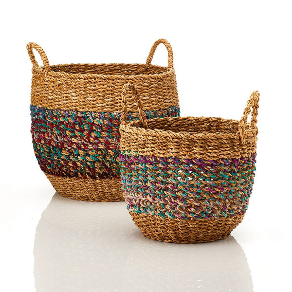 SERRV International - Sari Hogla Baskets - Set of 2