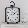 Vagabond Vintage - Black Vintage Style Large Metal Table Clock