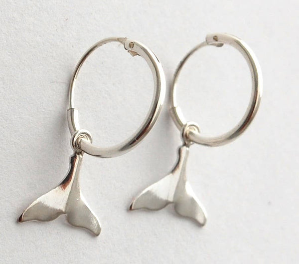 Semaki & Bird - Alaska Whale Tail Hoop Earrings - silver  Natural History