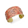 Anju Jewelry - Brass Patina Cuff Bracelet - Peach Lotus