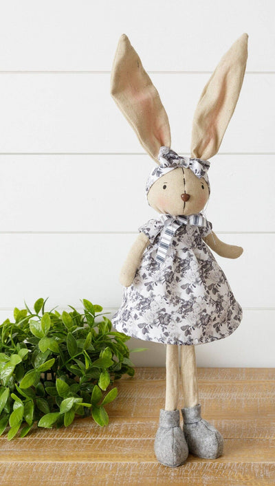 Audrey's - Standing Bunny - Black And White Floral Dress (PC)