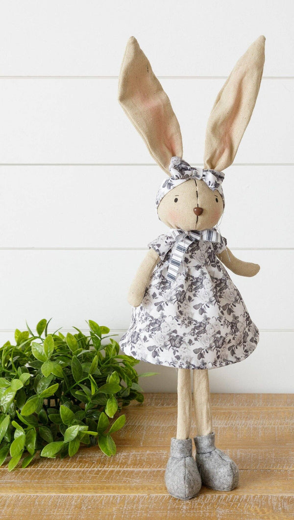 Audrey's - Standing Bunny - Black And White Floral Dress (PC)