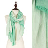 Fennco Styles - Crinkled Ombre Stripe Wrap Scarf: Coral