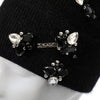 PEACH ACCESSORIES - Elegant Pompom Hat with Sparkling Jewels SD001: Silver