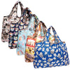 Wrapables.com - Wrapables Large Foldable Tote Nylon Reusable Grocery Bags, 5: Pink & Purple Bouquet