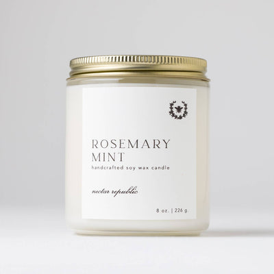 Nectar Republic - Rosemary Mint : Jar Soy Candle ( winter spring )
