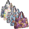 Wrapables.com - Wrapables Large Foldable Tote Nylon Reusable Grocery Bags, 5: Pink & Purple Bouquet