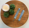 The Lanyard Boutique - Blue and Purple Tulips Fabric Lanyard: Swivel Clasp, Short