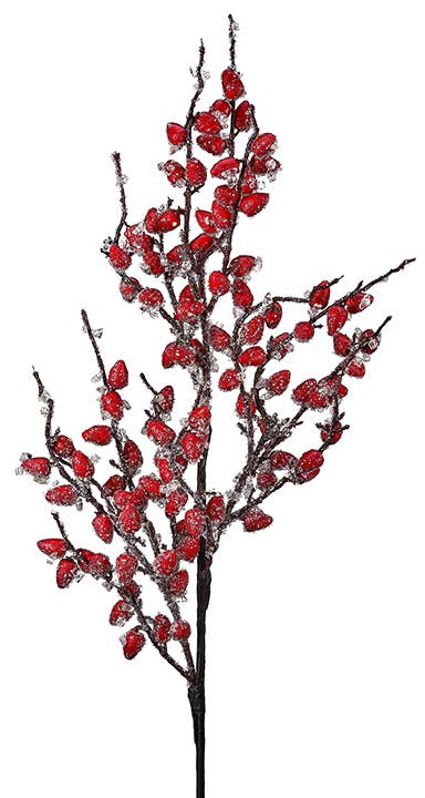 Will's Company - Artificial Iced Red Pepper Berry Holiday Spray - 30"