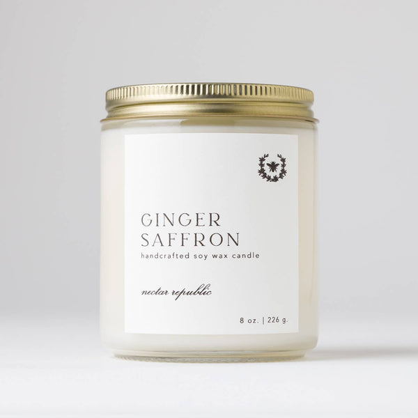 Nectar Republic - Ginger + Saffron : Jar Soy Candle ( Fall Festive )
