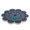 STP - Tulips on Turquaz Large Vintage Ceramic Tile Trivet