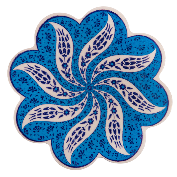 STP - Blue Tulips Small Ceramic Trivet