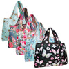 Wrapables.com - Wrapables Large Foldable Tote Nylon Reusable Grocery Bags, 5: Pink & Purple Bouquet
