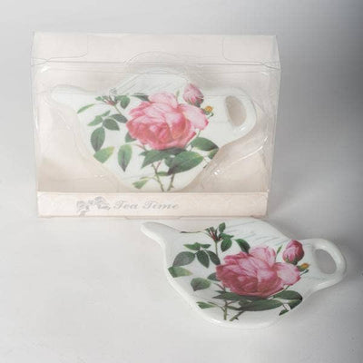 Forpost Trade Inc - Porcelain Tea Bag Holders, Roses, Set of 2