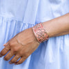 Anju Jewelry - Brass Patina Cuff Bracelet - Peach Lotus