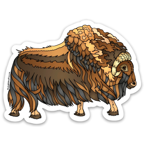 Alaska Wild & Free - Muskox - Muskoxen: Brown, Magnet, 3x2