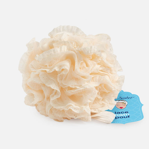 Bath Accessories Company - Vintage Lace Bath Pouf: Light Beige