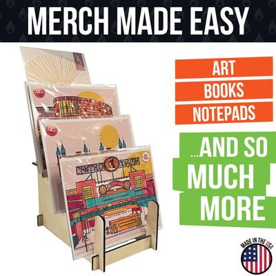 Torched Displays - Multi-Purpose Display Stand - Art Prints, Book & Records- Lg: Natural