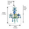 Think Brink - 3 Light Blue Green Plug-in Chandelier