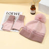 PEACH ACCESSORIES - Two Tones Hat and Gloves Matching Set in Black/Brown: Green