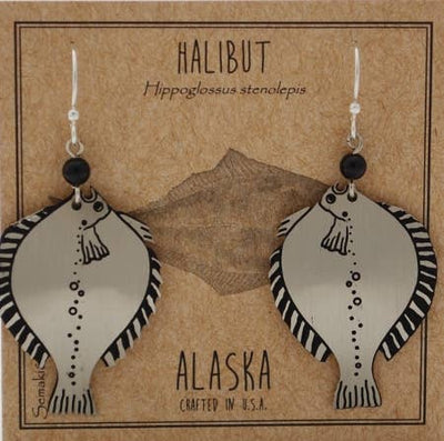 Semaki & Bird - Alaska Halibut Earrings - silver