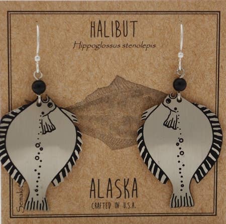 Semaki & Bird - Alaska Halibut Earrings - silver