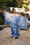 Market of Stars - Let The Light In Bohemian Scarf w/ Blue Delft Toile Print