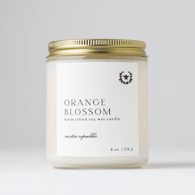 Nectar Republic - Orange Blossom : Jar Soy Candle  ( spring summer )