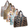 Wrapables.com - Wrapables Large Foldable Tote Nylon Reusable Grocery Bags, 5: Cats, Owls, Pink Animals
