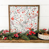 WillowBee Signs & Designs - Christmas Winter Berry Layering Sign: Green Background, 18x18 Inches