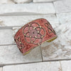 Anju Jewelry - Brass Patina Cuff Bracelet - Peach Lotus