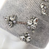PEACH ACCESSORIES - Elegant Pompom Hat with Sparkling Jewels SD001: Silver