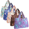 Wrapables.com - Wrapables Large Foldable Tote Nylon Reusable Grocery Bags, 5: Pink & Purple Bouquet