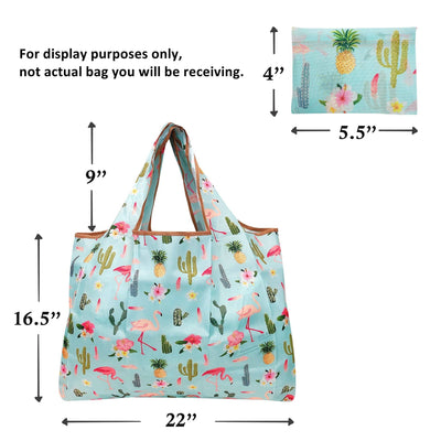 Wrapables.com - Wrapables Large Foldable Tote Nylon Reusable Grocery Bags, 5: Pink & Purple Bouquet