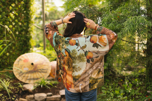 Market of Stars - Secret Garden Pixie Duster Cropped Kimono w/ Swan