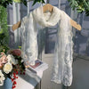 Funkyrel® Atzbranding Limited - Scravii - Embroidered Lace Small Shawl Scarf: RED