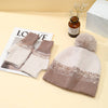 PEACH ACCESSORIES - Two Tones Hat and Gloves Matching Set in Black/Brown: Green