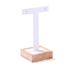 Zakka - Earring T Stand With A Base Leather Velvet Jewelry Display: Black Leather
