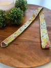 The Lanyard Boutique - Yellow Floral with Berries Fabric Lanyard: Swivel Clasp, Long