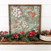 WillowBee Signs & Designs - Christmas Winter Berry Layering Sign: Green Background, 18x18 Inches