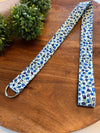 The Lanyard Boutique - Blue and Purple Tulips Fabric Lanyard: Swivel Clasp, Short